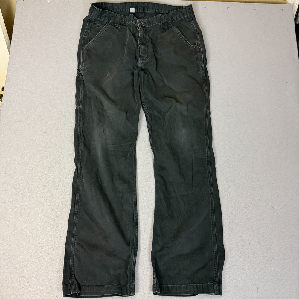 Carhartt B342 BLK Double Knee Cargo Work Pants Men's 38x34 Black Ripstop